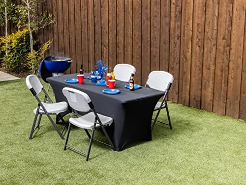 Iceberg iGear Stretch Fabric Table Cover, 6 ft, Black - Image 2