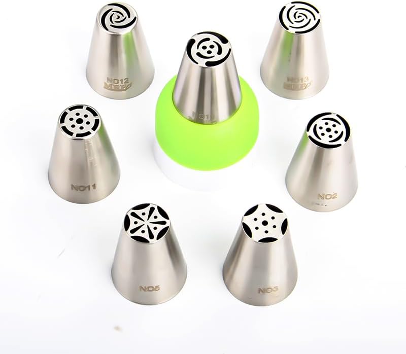 Stainless Steel Small Russian Tulip Flower Icing Tips Kit, 8 Pcs Set - Image 3