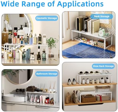 Cabinet Shelves, 4 Pack Stackable Shelves for Pantry Storage - Image 3