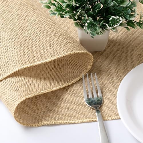 6 Pack Natural Burlap Table Runners (12 x 72 Inch) | Rustic Jute Table Runners for Wedding, Farmhouse, Thanksgiving, Coffee Table Decor Cover, Fall Décor & Parties - Image 4
