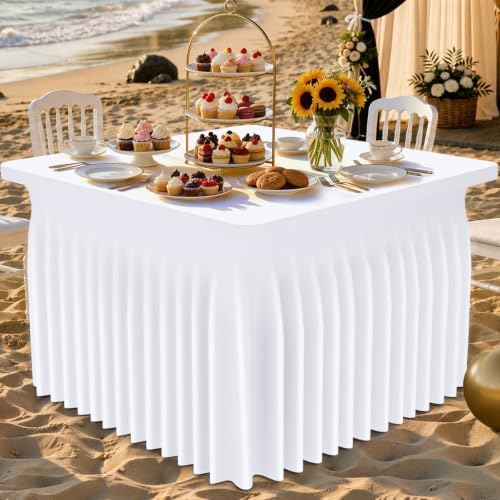 Smiry Spandex Elastic Fitted Table Cloth Skirt for 3FT Square Table - Image 5