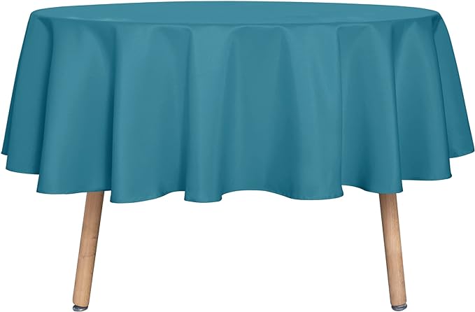 sancua Round Tablecloth 70 Inch Fits 20-58 Inch Tables, Teal by sancua