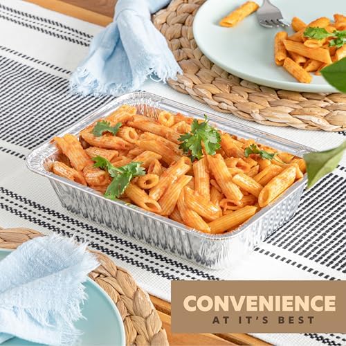 PLASTICPRO 10 Pack Aluminum Pans 6.5'' x 9" Disposable Pans with Covers Heavy Duty 2.25 lb Foil Pans for Baking and Cooking - Image 2