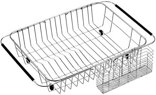 SANNO Stainless Steel Cutlery Utensil Holder Silverware Organizer Rack Dish Drying Rack with Stainless Steel Utensil Holder Large Dish Rack Drainer - Image 7