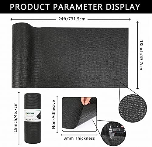 Foam Toolbox Liner Drawer Liner, Non-Slip Shelf Liners 18" W x 288" L Black - Image 2