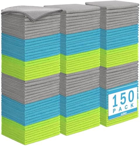 AIDEA Microfiber Cleaning Cloth-150PK, Microfiber Towels for Cars 12"x12" by AIDEAHOME