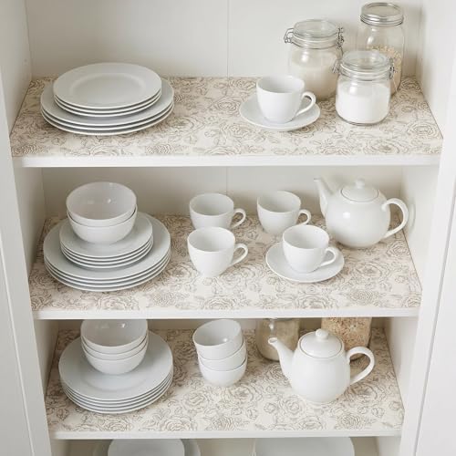 Coavas Shelf and Cabinet Liner, Easy Cut Protective (Floral, 24 in x 20 ft) - Image 6