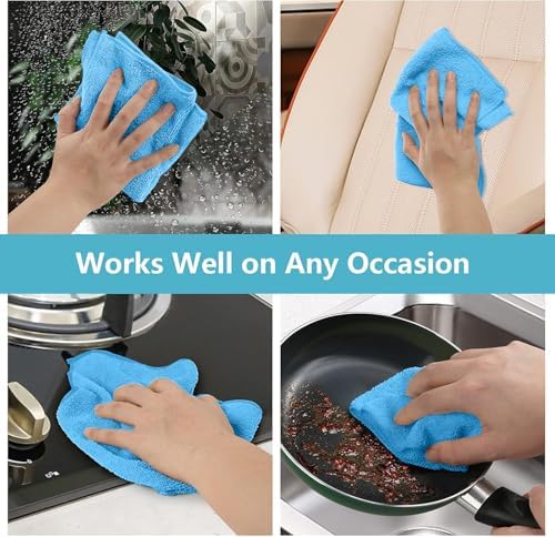 HOMEXCEL 100PK Microfiber Cleaning Cloth, Cleaning Rag for Home, 11.5x11.5 - Image 5
