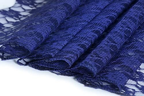 MDS Pack of 15 Wedding 12 x 108 inches Lace Table Runner for Wedding, Decorations for Birthday Parties, Banquets, Graduations, Engagements, and Runners fit Rectangle Round Table - Navy Blue - Image 4