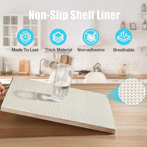 Songrey Non-Slip Shelf Cabinet and Drawer Liner, 12IN x 20FT, Cream - Image 2