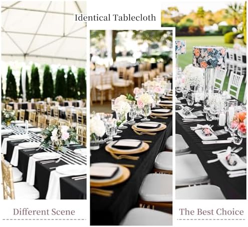 Black Tablecloths for Rectangle Tables,60 x 102 Inch - Image 5