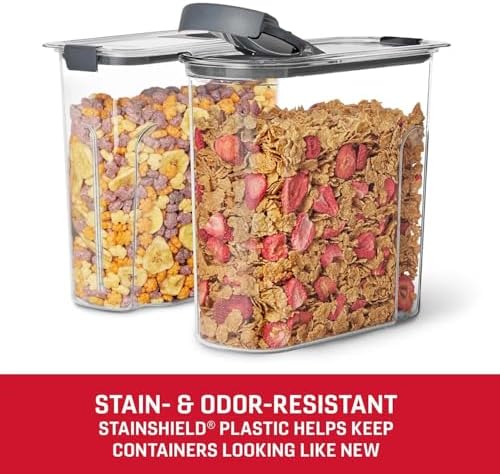 BEN & JANE Made in the USA Brilliance 18-Cup Cereal Pantry Storage, BPA Free Plastic, Stain and Odor Resistant - 2 Pack - Image 2