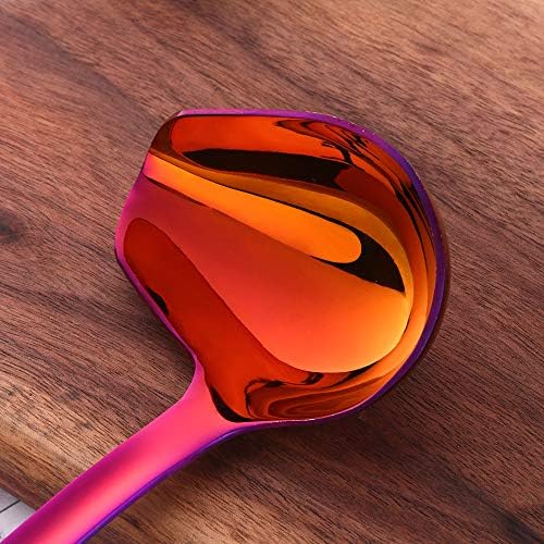12 Pcs Cooking Utensil Set, Stainless Steel Orange Titanium Plated Cookware Sets with Public Fork/Spoon, Cake Shovels, Spatula, Ladles, Solid Spoon, Slotted Spoon, Pasta Server, Kitchen Tool Gadget - Image 6