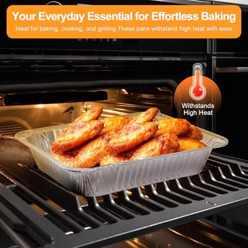 ® Aluminum Foil Pans with Foil Lids - 50 Pack, 7"×5", 1.5 LB Capacity, Disposable Containers for Baking, Meal Prep, Freezer Storage & Takeout. (50) - Image 4