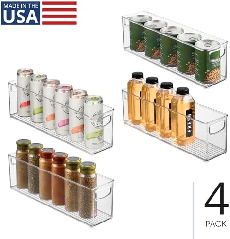 iDesign Small Stackable Storage Bins with Handles, Set of 4, Clear - Image 2