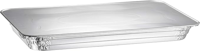 Aluminum Half Size Shallow Pan With Lid - Foil Disposable Shallow Pans for Food Prepping - 100% Recyclable half size pans - Perfect for Cookware - Set of 40 by Unknown