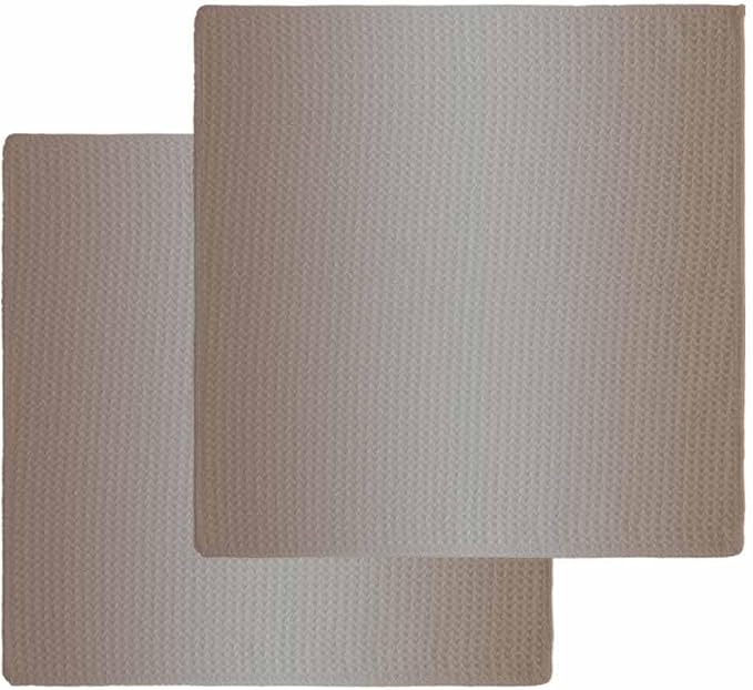 Ombre Brown Grey Dish Towels Set, Waffle Weave Kitchen Towels Microfiber Towels Cleaning, Modern Minimalist Gradient Color Soft Absorbent Dish Drying Towels Hand Towels 2 Pack 12x12 Inch by Unknown