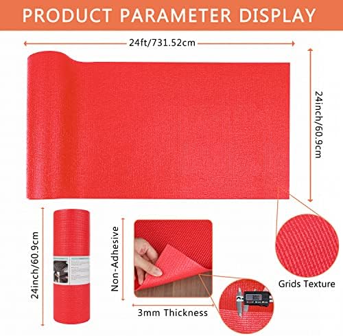 Foam Toolbox Liner Drawer Liner, Non-Slip Shelf Liners 24" W x 288" L Red - Image 2