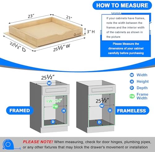 WelFurGeer Soft Close Pull Out Drawers for Cabinets, 23" W x 21" D Pull Out Cabinet Drawer with Heavy Duty Slides, Pull Out Cabinet Organizer, Cabinet Pull Out Shelves, Pull-Out Home Organizers - Image 5