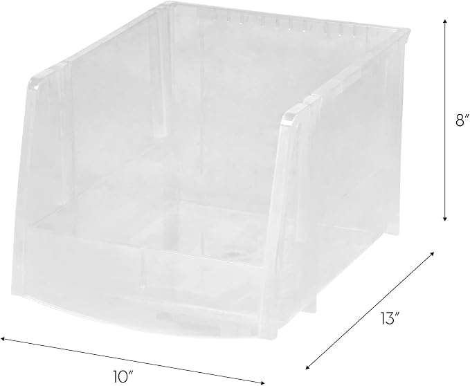IRIS USA 4-Pack, X Large Plastic Stackable Storage Bin Organizer, Clear - Image 9