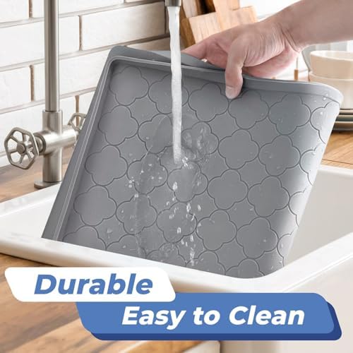 Jin&Bao Under Sink Mat 37" x 22" Waterproof Silicone Cabinet Kitchen Liner - Image 4
