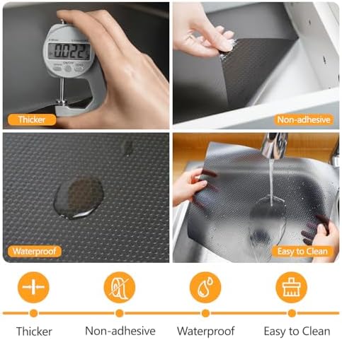 Shelf Liners 24 inch x 20 ft Shelf Liners for Kitchen cabinets nonstick Lining Drawer Mats EVA Protector for Cupboard (Translucent Black,24 inch x 20 ft) - Image 3