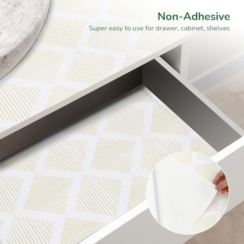 Drawer and Shelf Liner for Kitchen Non-Slip 11.8in x 20FT Yellow&White - Image 3