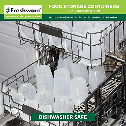 Freshware Food Storage Containers [240 Set] 32 oz Plastic Deli Containers with Lids, Slime, Soup, Meal Prep Containers | BPA Free | Stackable | Leakproof | Microwave/Dishwasher/Freezer Safe - Image 6