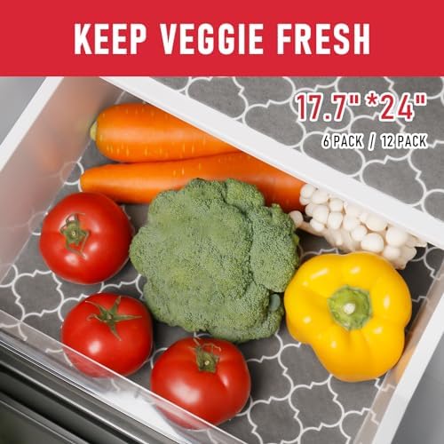 Cooyes 2 in 1 Refrigerator Liners & Fresh mats for Fridge Drawer and Glass Shelves, Absorbent Crisper Mats Washable, BPAfree Cloth Fridge Bin Liners-Keep Produce Fresh Longer - Image 4