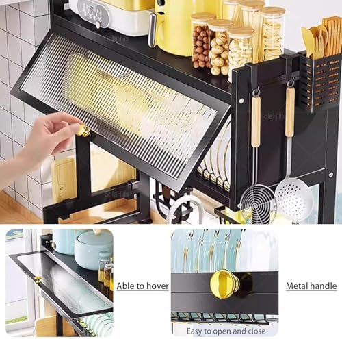 Over Sink Dish Drying Rack 2 Tier Stainless Steel Dish Drainer with Cover and Utensil Holders Large Capacity Space Saving Kitchen Organizer - Image 3