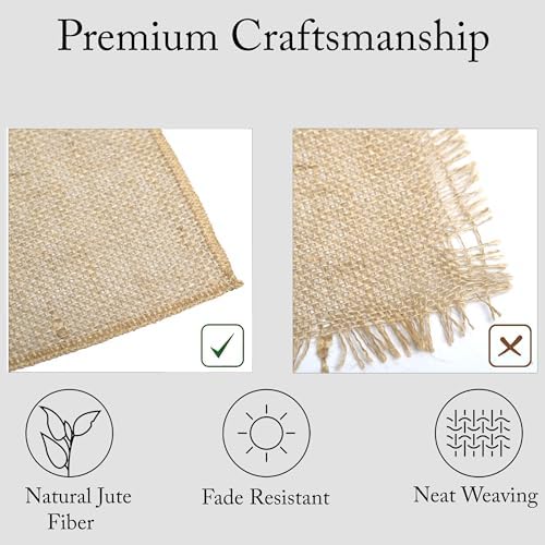 4 Pack Natural Burlap Table Runners (12 x 108 Inch) | Rustic Jute Table Runners for Wedding, Farmhouse, Thanksgiving, Coffee Table Decor Cover, Fall Décor & Parties - Image 4