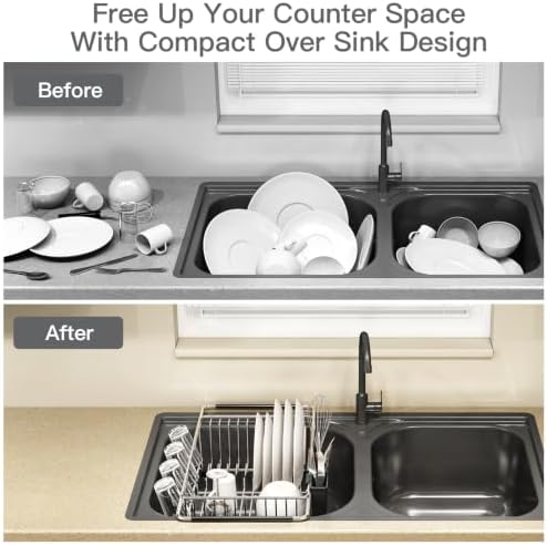 MAJALiS Dish Drying Rack Over The Sink with Adjustable Utensil Holder - Image 2