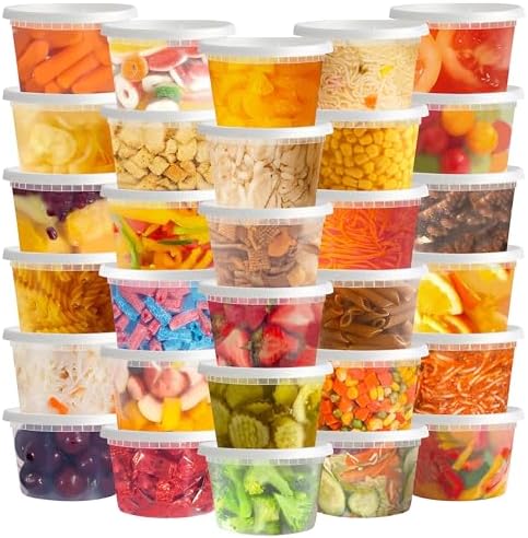 TashiBox 50 Sets 16 Oz Plastic Deli Containers with Lids - Food Storage Containers with Lids - Clear Airtight Meal Prep Containers, BPA Free, Stackable, Leakproof, Microwave and Freezer Safe by TashiBox