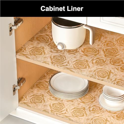 Cooyes Shelf Liner – Premium Non-Adhesive Cabinet & Drawer Liner for Kitchen – Waterproof Shelf Paper with Modern Pattern – Durable EVA Cabinet Mat – Easy to Cut （17.5" W x 120" L） - Image 4