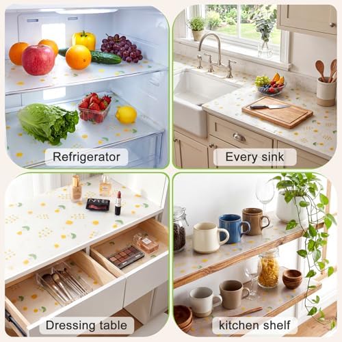 Beautysaid Shelf Liner Non Adhesive — EVA Drawer & Cabinet Liner, Waterproof Non Slip Kitchen Shelf Paper, Thick Washable Refrigerator Mat for Cabinet Shelves & Pantry, Floral, 12 in x 30 FT - Image 6