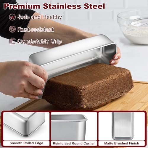 LIANYU 2 Pack Bread Loaf Pans, 1 Large (12x5 Inch) & 1 Medium (9x5 Inch) - Image 3