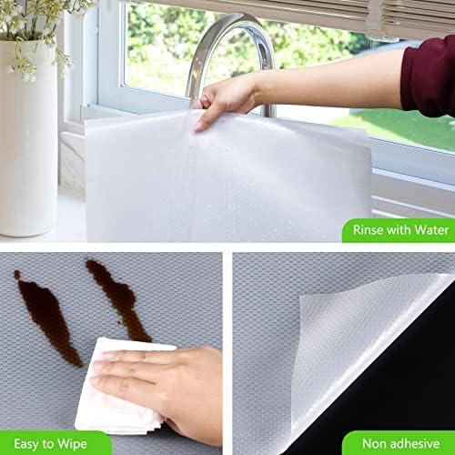 Shelf Liner Non Adhensive Drawer Cabinet Mat Clear 17.5"× 236.2" Pack of 2 - Image 3