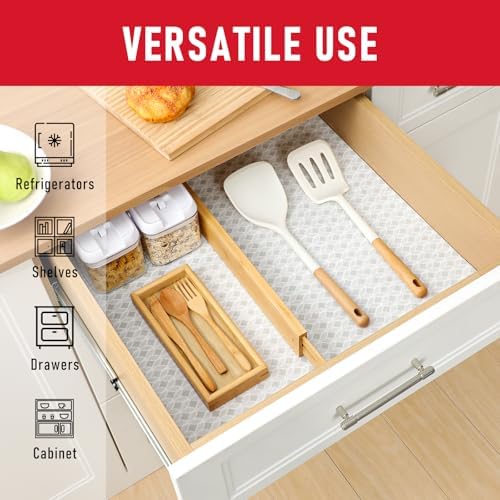 Cooyes 12 Pack Large Refrigerator Liners 17.7" x 36", Absorbent Strong Grip Fridge Liners Washable, Fridge Shelf Liner for Kitchen Cabinets, Non-Adhesive Refrigerator Bin Liners and Mats - Image 4