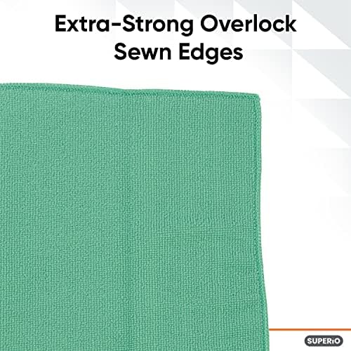 Superio Microfiber Cleaning Cloths, Pack of 4 (2 Yellow & 2 Green), Absorbent Lint-Free Towels for Cars, Kitchen, Bathroom & Household Cleaning, 16 Inch All-Purpose Microfiber Rags - Image 2
