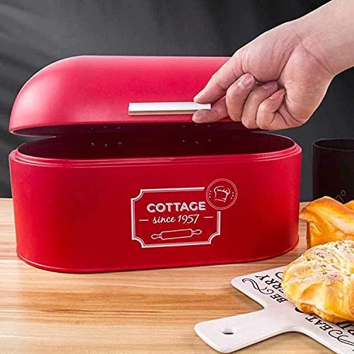 Metal Bread Box Bread Storage Box Bread Storage Container Farmhouse Bread Box for Kitchen Countertop, Vintage Bread Bin with Lid - Image 5