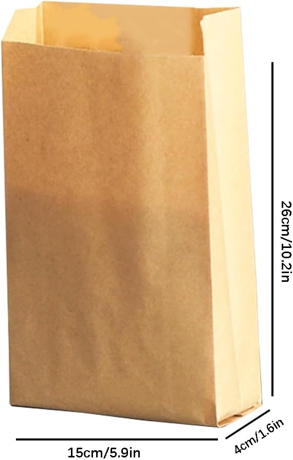 Paper Sandwich Bags 6 x 9.5 x 1.6-inch Parchment Wax Paper Sandwich Lunch Kraft Glassine Bakery Snack Cookies Treats Greaseproof Bags for Lunch Box 50 Pack