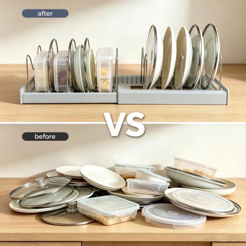 2-Pack Pots and Pans Organizer under cabinet with 9 Adjustable Dividers-22" - Image 4