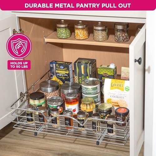 HOLDN’ STORAGE Pull Out Cabinet Organizer, Pantry Drawer, 28"W x 21"D x 5"H - Image 4