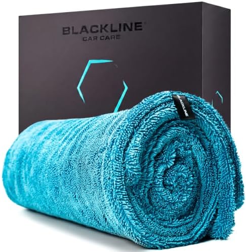 Blackline Microfiber Car Drying Towel 24"x36", 1300GSM Twisted Loop by BlacklineCarCare