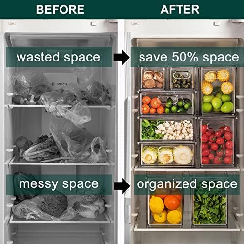 LALASTAR Fridge Organizer And Storage Clear, Large Refrigerator Organizer Bin with Pull-out Drawer, Pantry Organization and Storage, BPA Free, 1 Pack, 9.51QT - Image 2