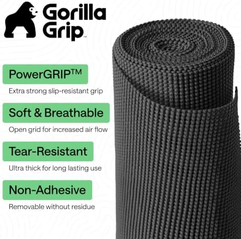 GORILLA GRIP powerGRIP Drawer Shelf and Cabinet Liner, 17.5" x30', Charcoal - Image 2