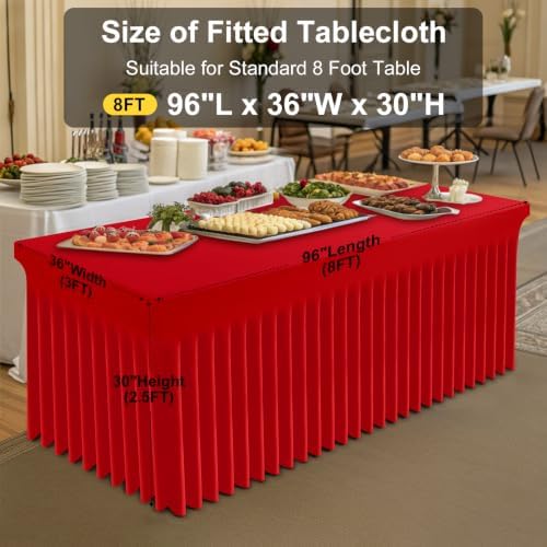 Smiry 2 Pack Spandex Elastic Fitted Table Cloth Skirt for 8FT Table - Image 3