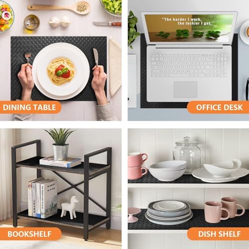 Shelf Liners for Kitchen Cabinets Non Adhensive, Black 35.4"× 236.2" - Image 2