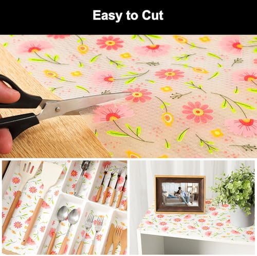 Cooyes Shelf Liner – Premium Non-Adhesive Cabinet & Drawer Liner for Kitchen – Waterproof Shelf Paper with Modern Pattern – Durable EVA Cabinet Mat – Easy to Cut （24" W x 120" L） - Image 7