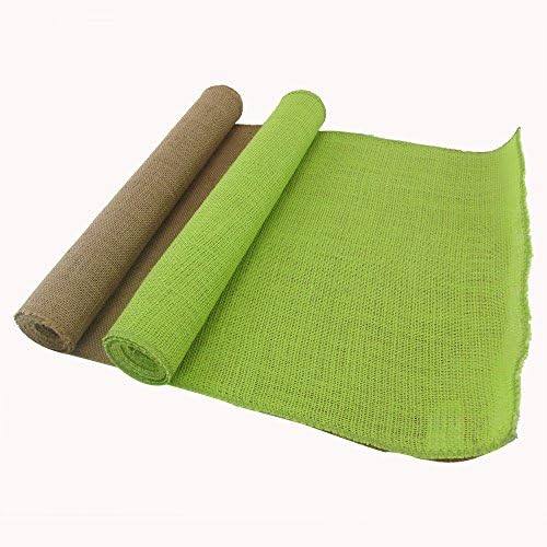 BambooMN 15" x 88" Vintage Hemp Burlap Table Runner for Rustic Wedding Bridal Shower Bachelorette Graduation Party Table Decor Decorations - 10 Pcs - Image 2